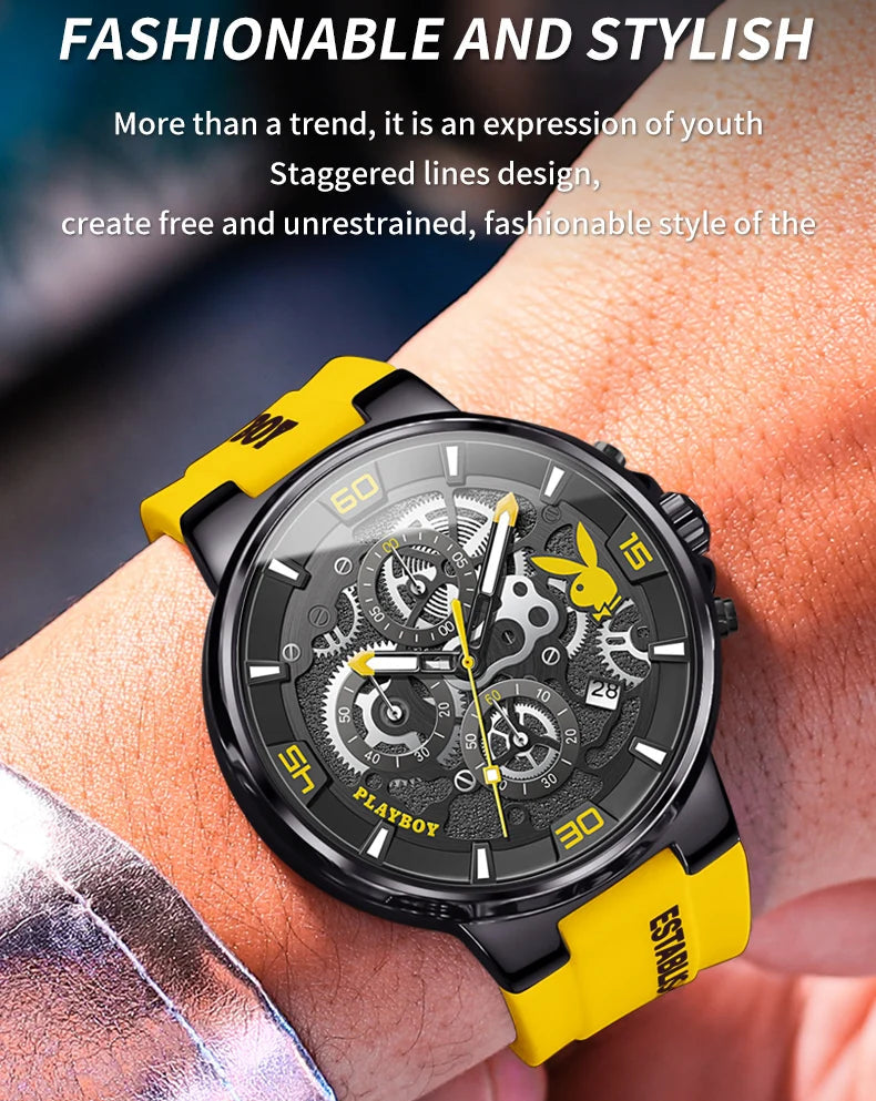 Luxury Men’s Watch – Quartz, Waterproof, Luminous Sports Design