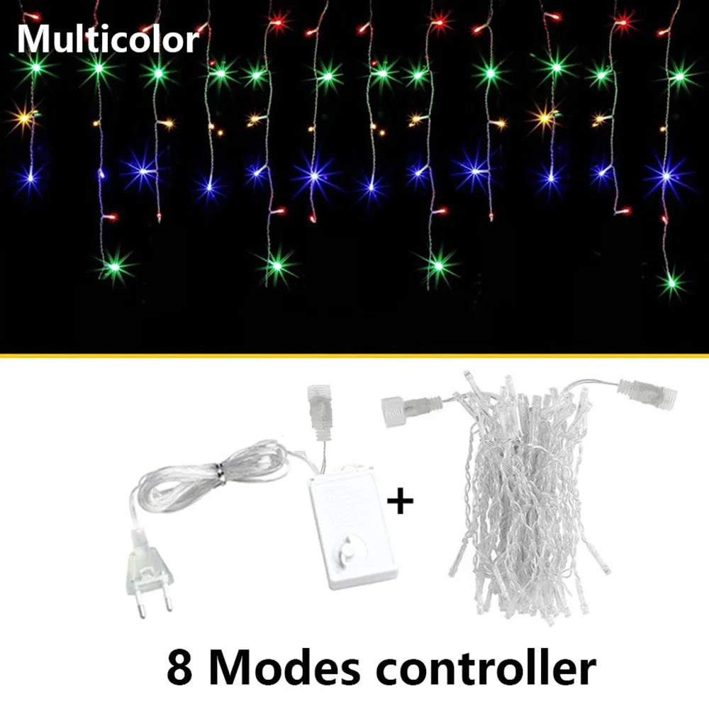 Christmas Icicle LED String Lights