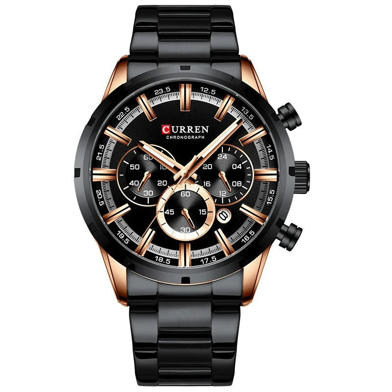 Top Brand Luxury Military Leather Wrist Watch Casual Sport Watches for Men Blue Man Clock Fashion Chronograph Wristwatch