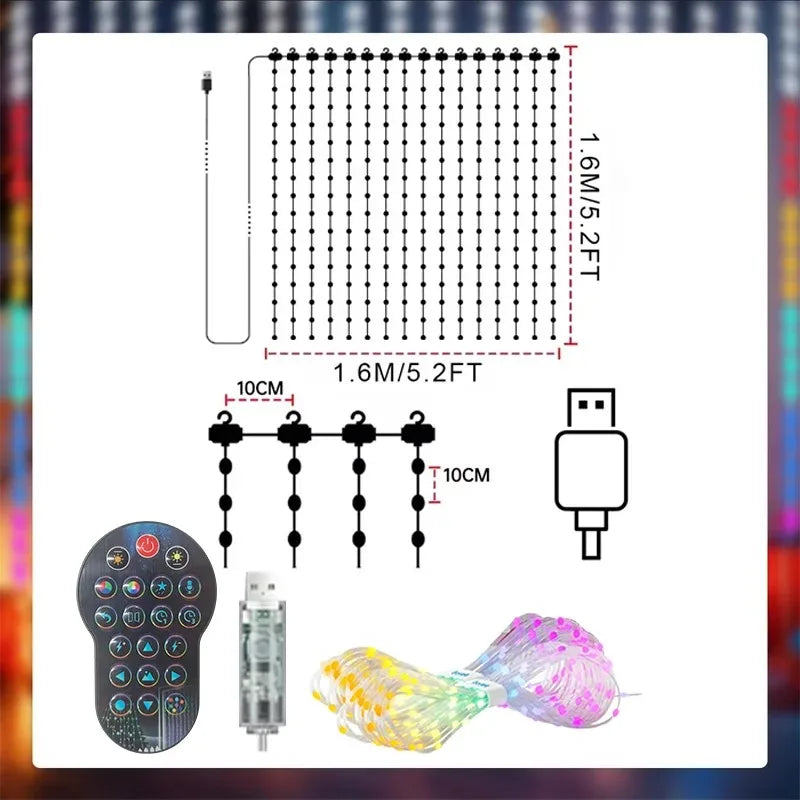 Smart LED Christmas Curtain Lights
