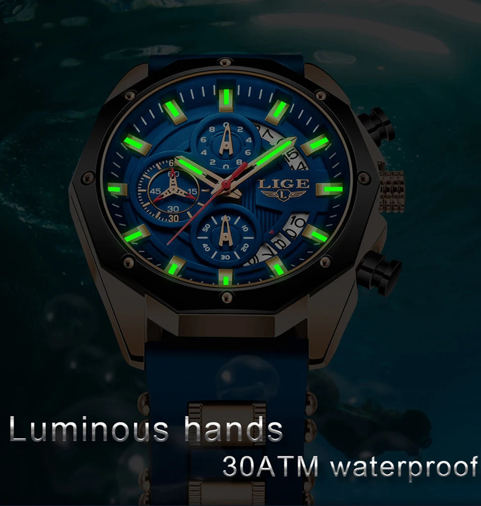Luxury Chronograph – Waterproof Sport Quartz Watch for Men