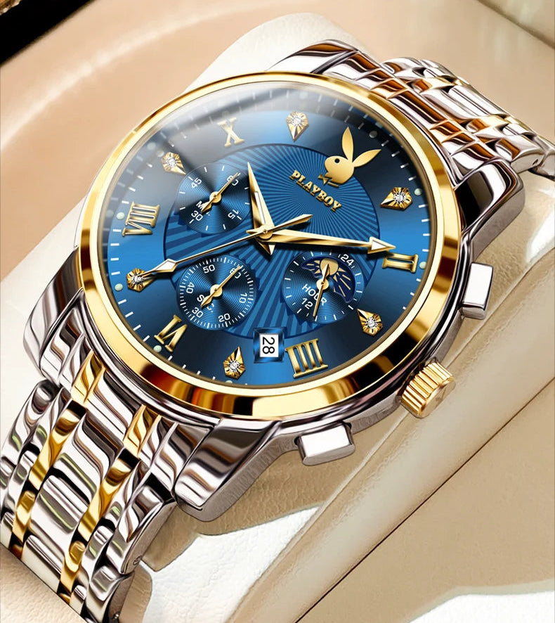 High Quality Luxury Watch Men Stainless Steel Classic Roman Man Quartz Watches Waterproof and Calendar