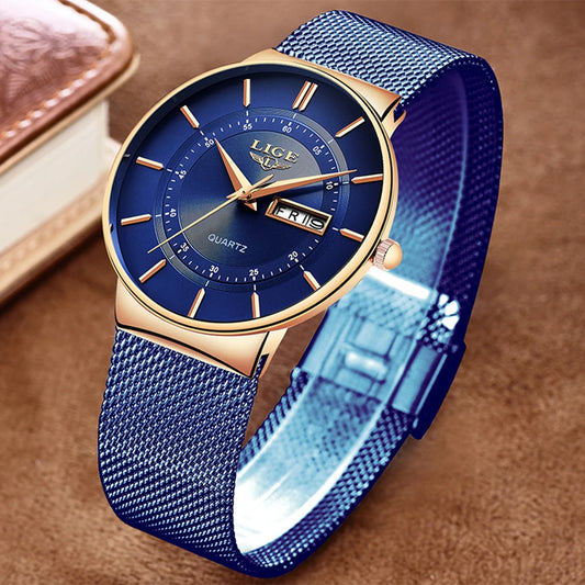 Luxury Men Watches Waterproof Ultra Thin Date Clock Male Steel Strap Casual Quartz Watch Men Sports Wrist Watch Man