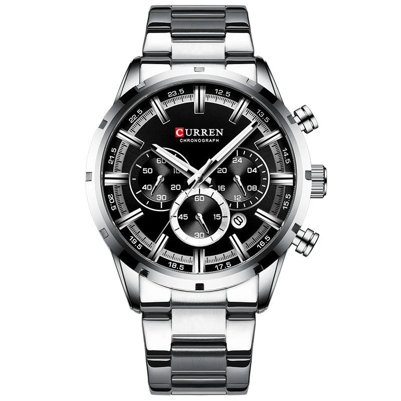 Top Brand Luxury Military Leather Wrist Watch Casual Sport Watches for Men Blue Man Clock Fashion Chronograph Wristwatch