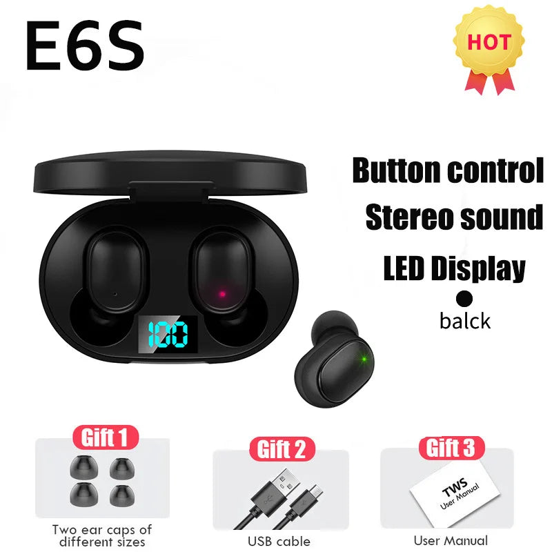 Wireless Earphones Bluetooth 5.0 Headphones Waterproof Earbuds LED Display HD Stereo Bass Mic