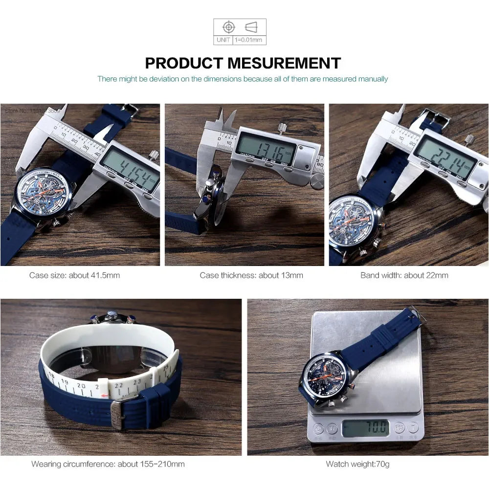 Sport Quartz Watch Men Fashion Waterproof Chronograph Wristwatch with Date Olive Green Silicone Strap Luminous