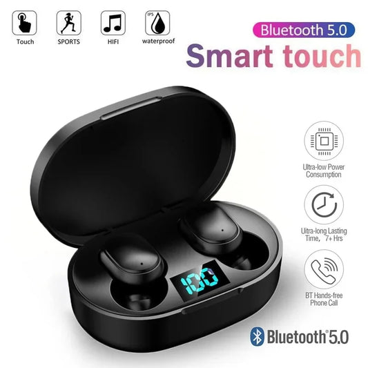 Wireless Earphones Bluetooth 5.0 Headphones Waterproof Earbuds LED Display HD Stereo Bass Mic