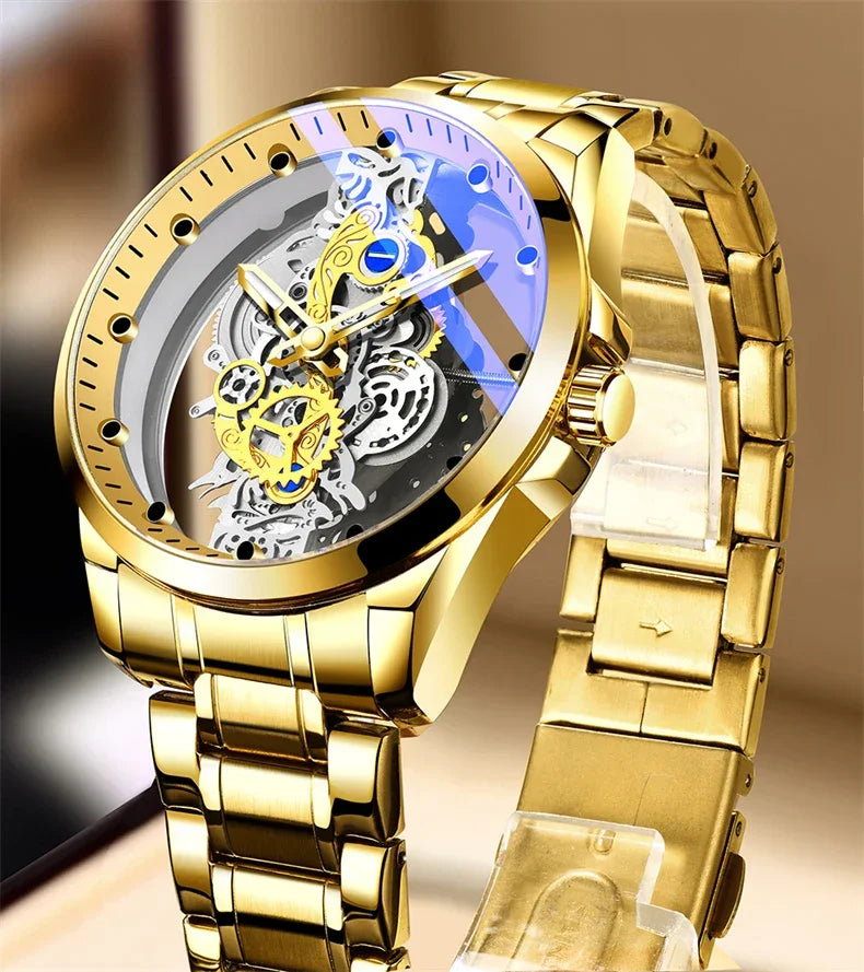 Luxury Men's Business Watches Men Silver Stainless Steel Quartz Watch Male Luminous Clock