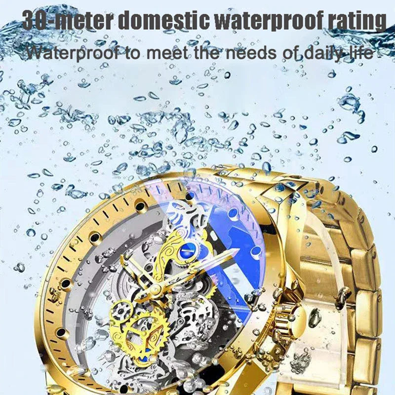 Luxury Men's Business Watches Men Silver Stainless Steel Quartz Watch Male Luminous Clock
