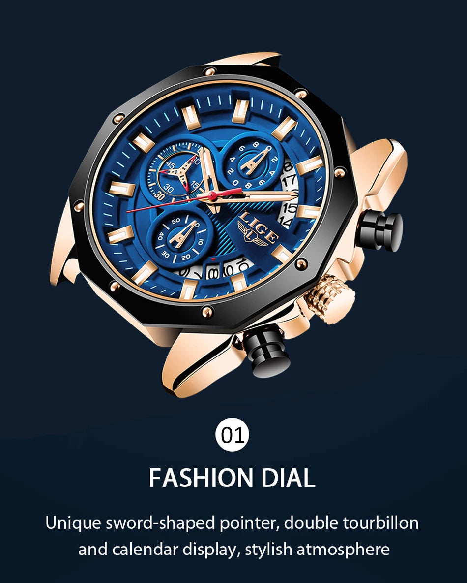 Luxury Chronograph – Waterproof Sport Quartz Watch for Men
