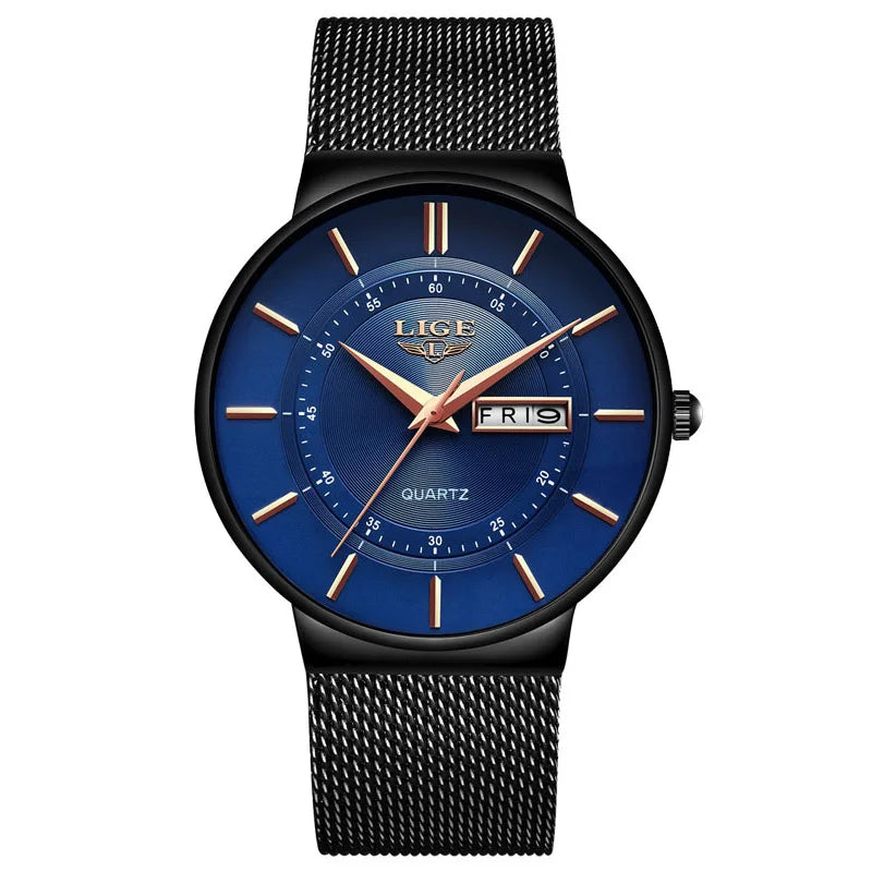 Luxury Men Watches Waterproof Ultra Thin Date Clock Male Steel Strap Casual Quartz Watch Men Sports Wrist Watch Man
