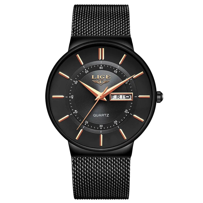 Luxury Men Watches Waterproof Ultra Thin Date Clock Male Steel Strap Casual Quartz Watch Men Sports Wrist Watch Man