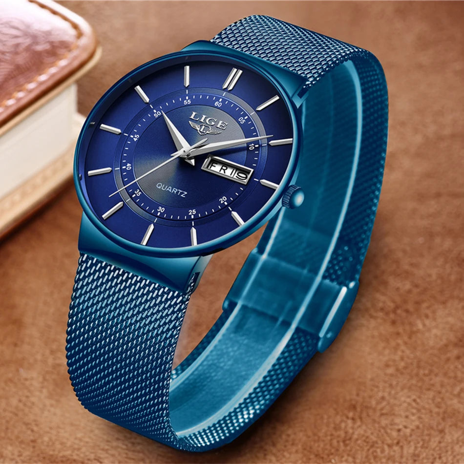 Luxury Men Watches Waterproof Ultra Thin Date Clock Male Steel Strap Casual Quartz Watch Men Sports Wrist Watch Man