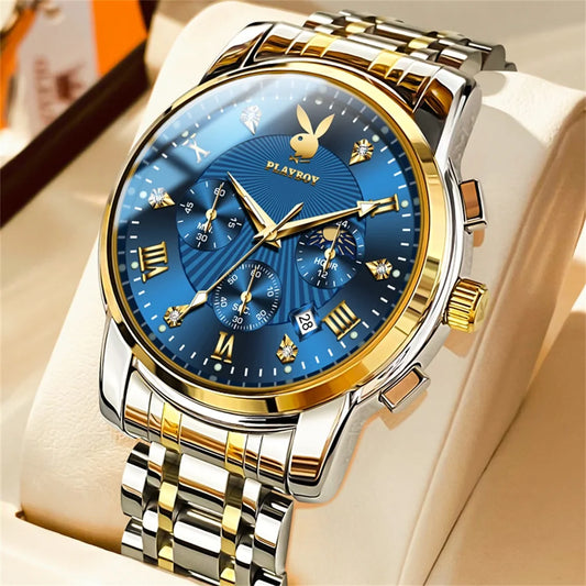 High Quality Luxury Watch Men Stainless Steel Classic Roman Man Quartz Watches Waterproof and Calendar