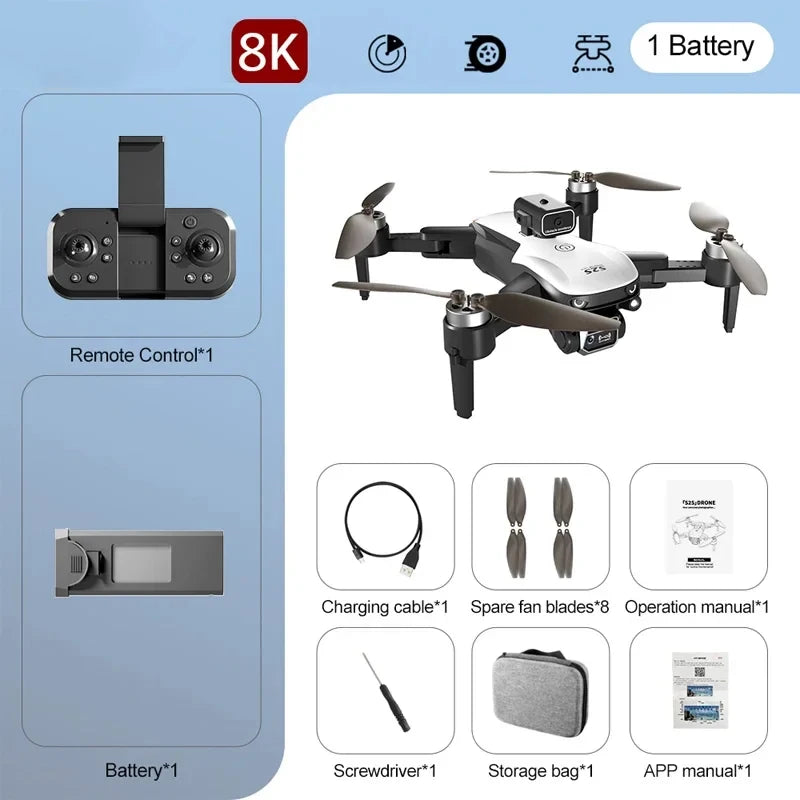 Drone 8K 5G GPS HD Aerial Photography Dual-Camera Omnidirectional Obstacle Brushless Avoidance Quadcopter