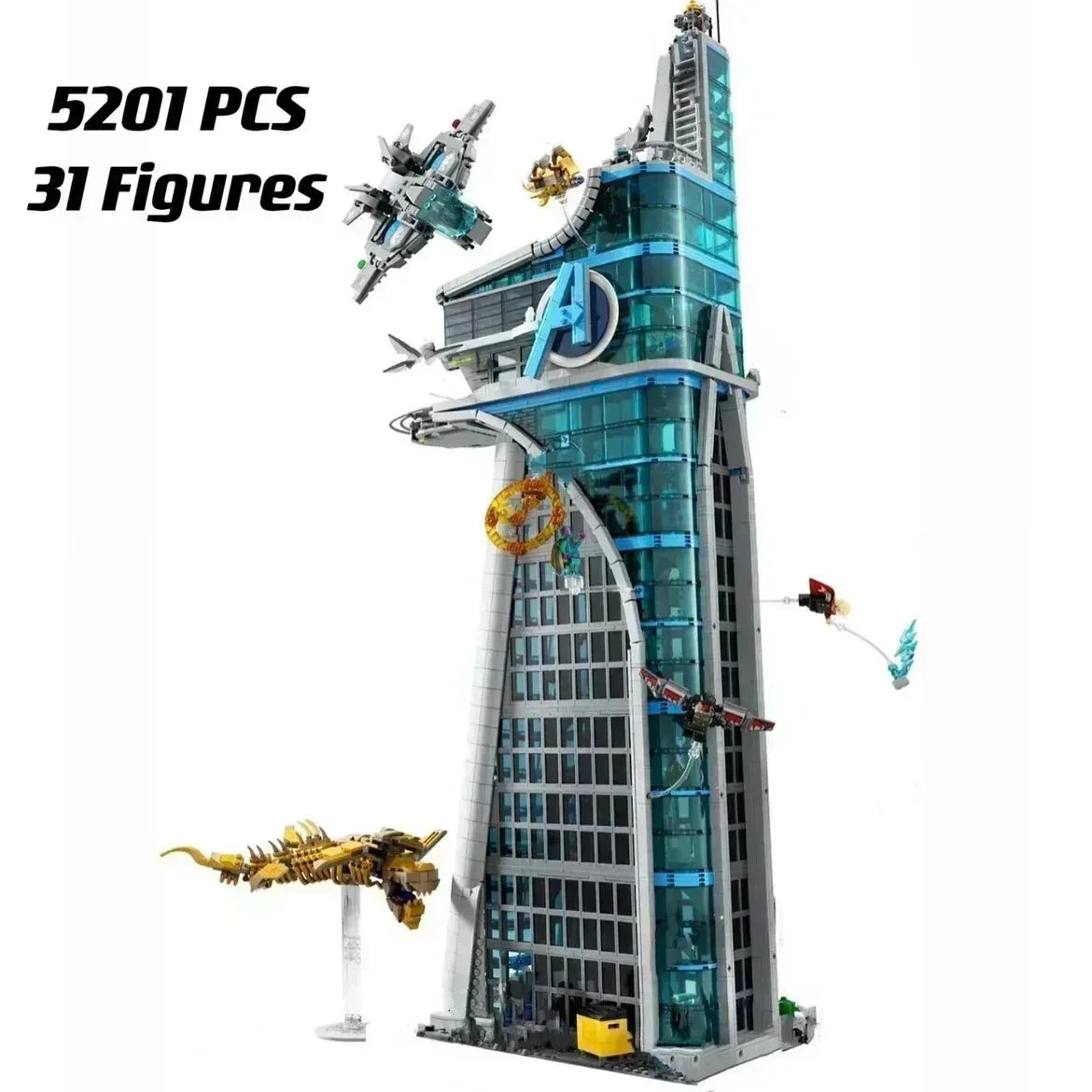 Marvel Classic Tower Battle 5201pcs Building Blocks Architecture Street View For Kids Birthday Christmas Gifts