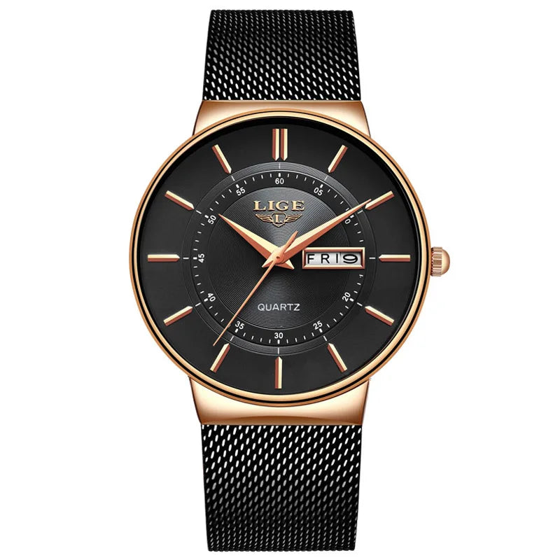 Luxury Men Watches Waterproof Ultra Thin Date Clock Male Steel Strap Casual Quartz Watch Men Sports Wrist Watch Man