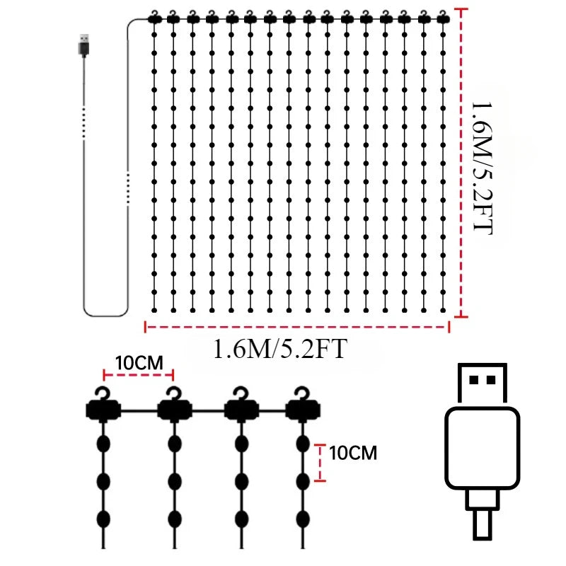 Smart RGB Christmas Curtain Lights
