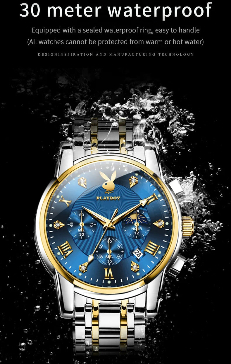 High Quality Luxury Watch Men Stainless Steel Classic Roman Man Quartz Watches Waterproof and Calendar