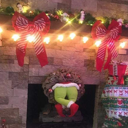 Christmas Elf Legs Burlap Wreath