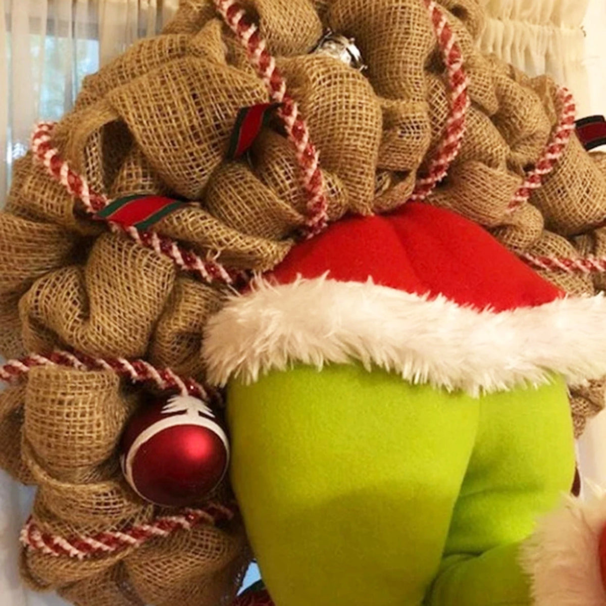 Christmas Elf Legs Burlap Wreath