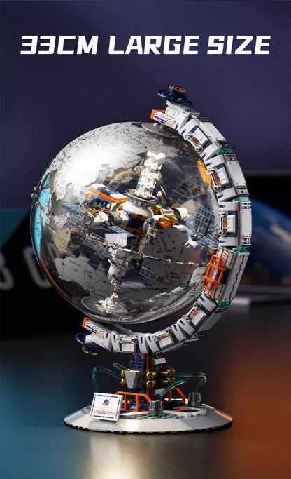 Creative Technology Space Station Transparent Globe Building Blocks High Tech Construction Bricks Set Toy Gifts For Children