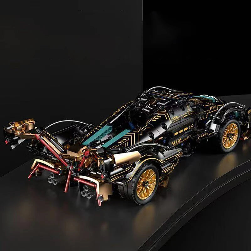 1690 Piece V12 Model Car Building Block Set - Upgraded Version, Durable Abs Material, Perfect Choice for Home Decoration and Gifts, Christmas