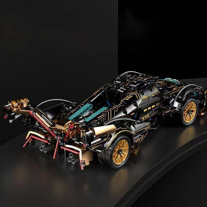 1690 Piece V12 Model Car Building Block Set - Upgraded Version, Durable Abs Material, Perfect Choice for Home Decoration and Gifts, Christmas