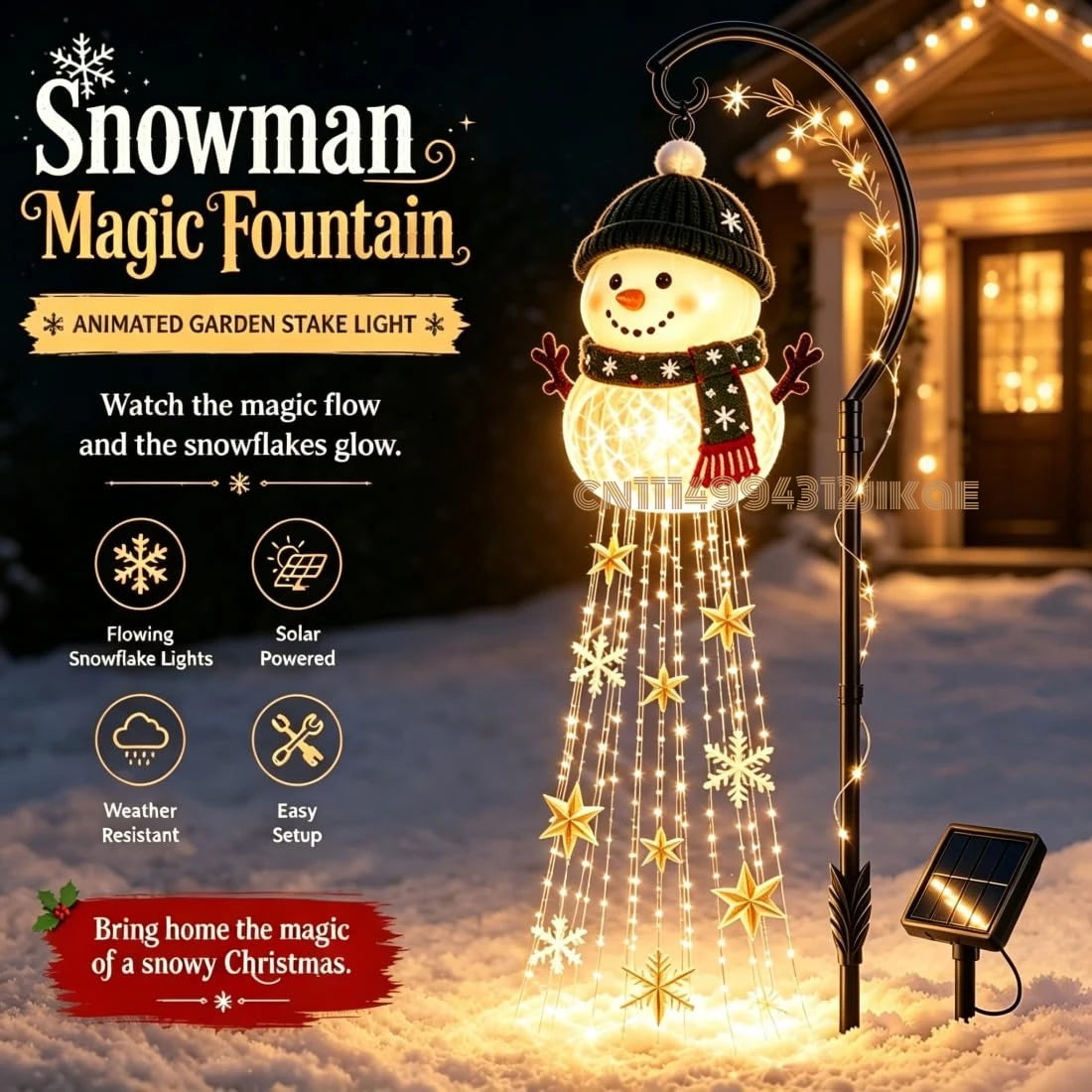 Snowman Starfall Christmas Garden Light
