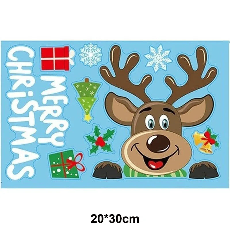 Santa & Reindeer Christmas Window Clings