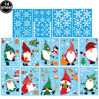 Santa & Reindeer Christmas Window Clings