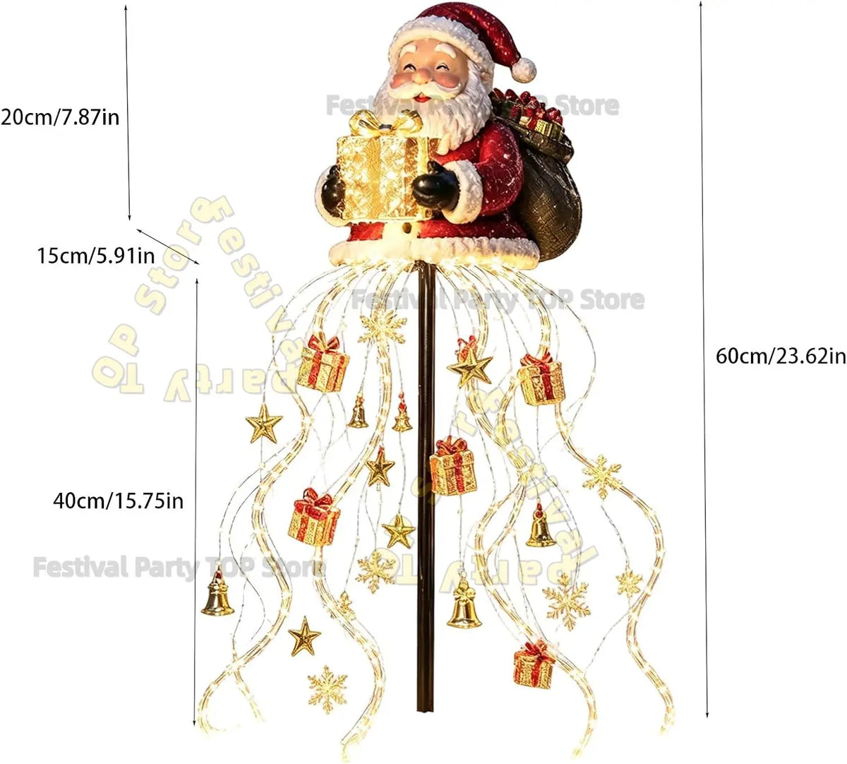 Santa Magic Fountain LED Garden Light — Global Mix holiday decor image 5