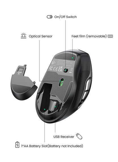 UGREEN Wireless Ergonomic Mouse