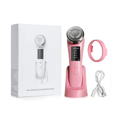 Facial Massager Microcurrent Massager for Face LED Light Therapy Skin Tightenin Facial Lifting Wrinkle Reducing Beauty Device - Global Mix