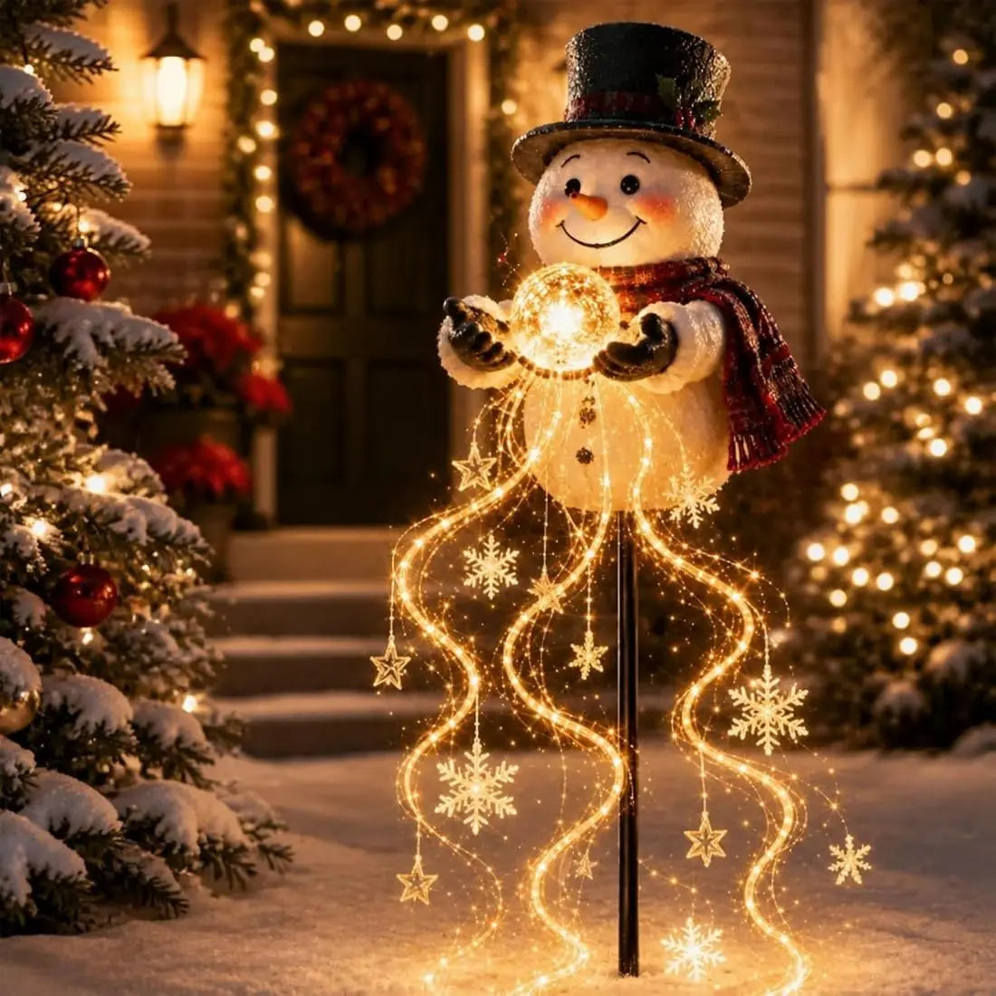 Snowman Starfall Christmas Garden Light
