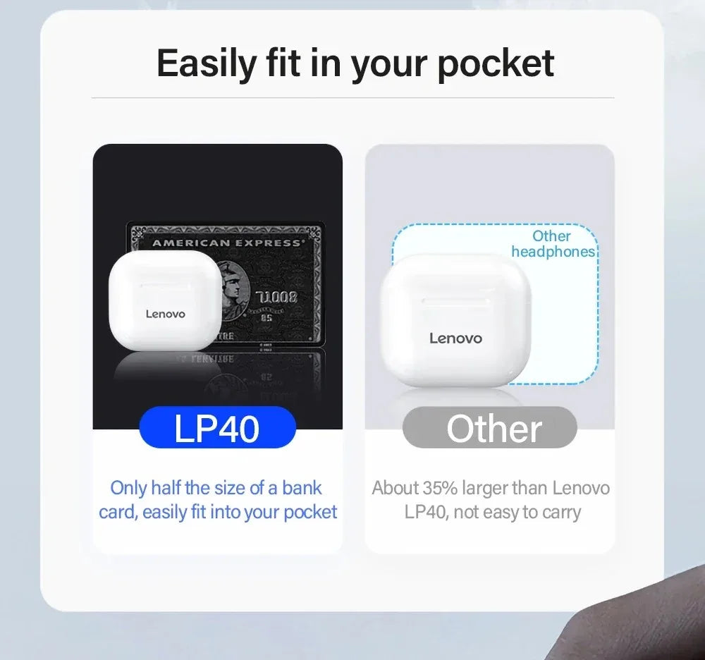LP40 Bluetooth V5 Earphones Anti-sweat Lightweight Headphones Compatible With Smart Phone Laptop Earbuds