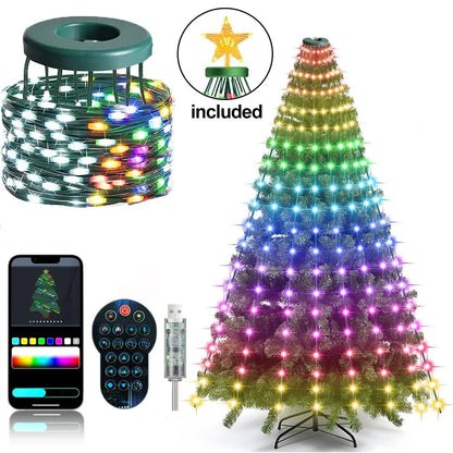 RGBIC Smart Christmas Tree Lights – 400 LED