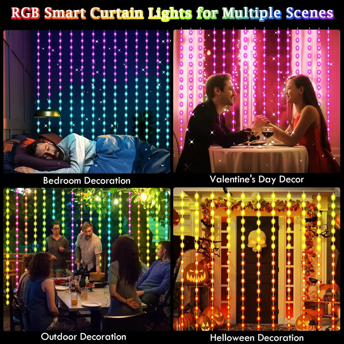 Smart LED Christmas Curtain Lights