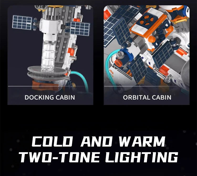 Creative Technology Space Station Transparent Globe Building Blocks High Tech Construction Bricks Set Toy Gifts For Children