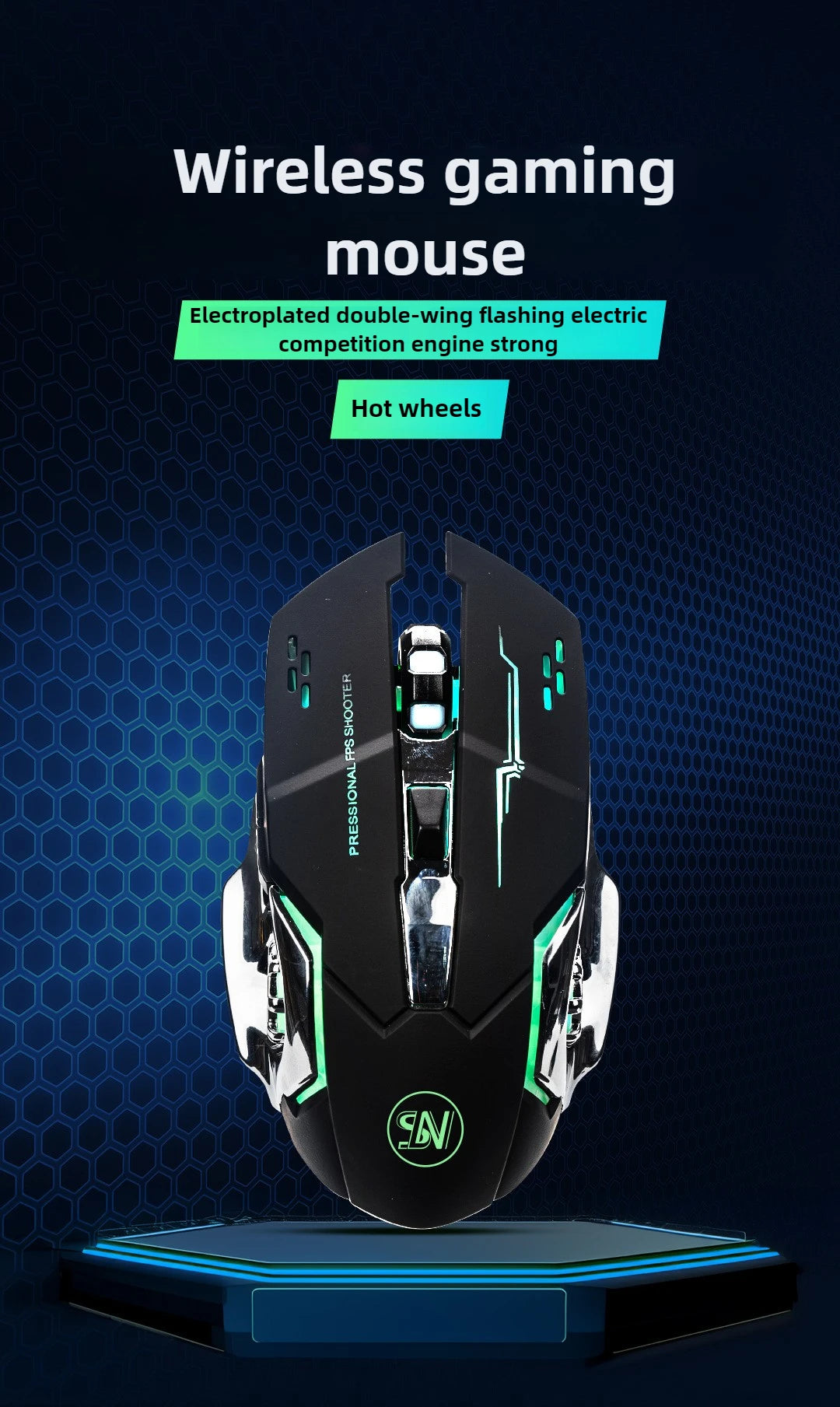 Rechargeable Wireless Gaming Mouse Bluetooth USB E-Sports Backlight