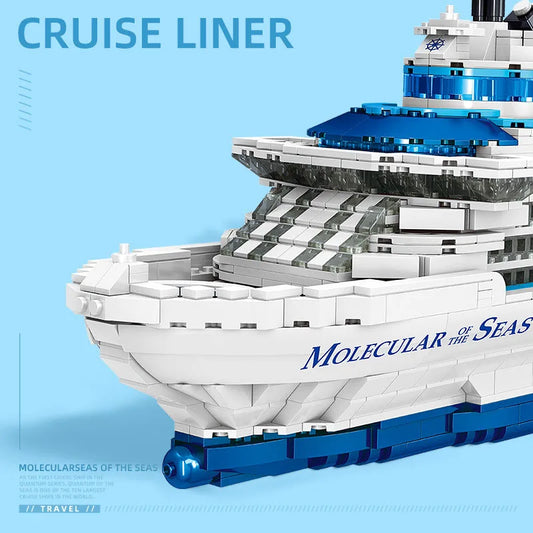 City 2428Pcs Cruise Liner Ship Sailing Boat Mini Model Building Blocks Creative Big Ocean Vessels