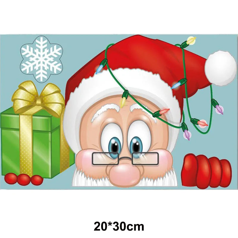 Santa & Reindeer Christmas Window Clings