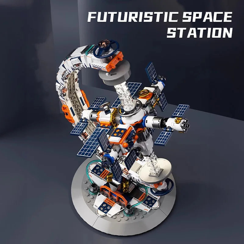 Creative Technology Space Station Transparent Globe Building Blocks High Tech Construction Bricks Set Toy Gifts For Children
