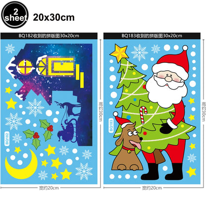 Santa & Reindeer Christmas Window Clings