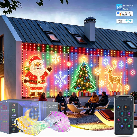 Smart LED Christmas Curtain Lights