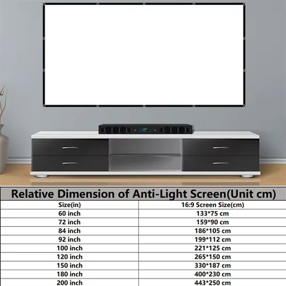 16:9 HD Display Various Sizes Projection Screen 4K High Quality for Home Office Household Bedroom Accessories