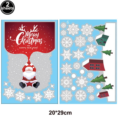 Santa & Reindeer Christmas Window Clings