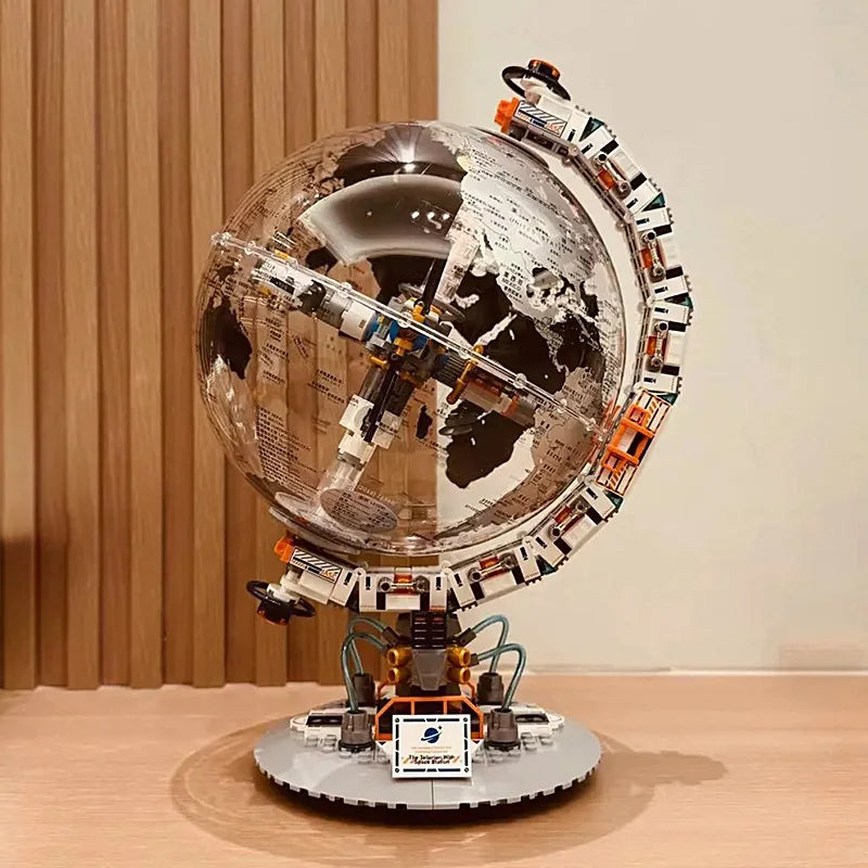 Creative Technology Space Station Transparent Globe Building Blocks High Tech Construction Bricks Set Toy Gifts For Children