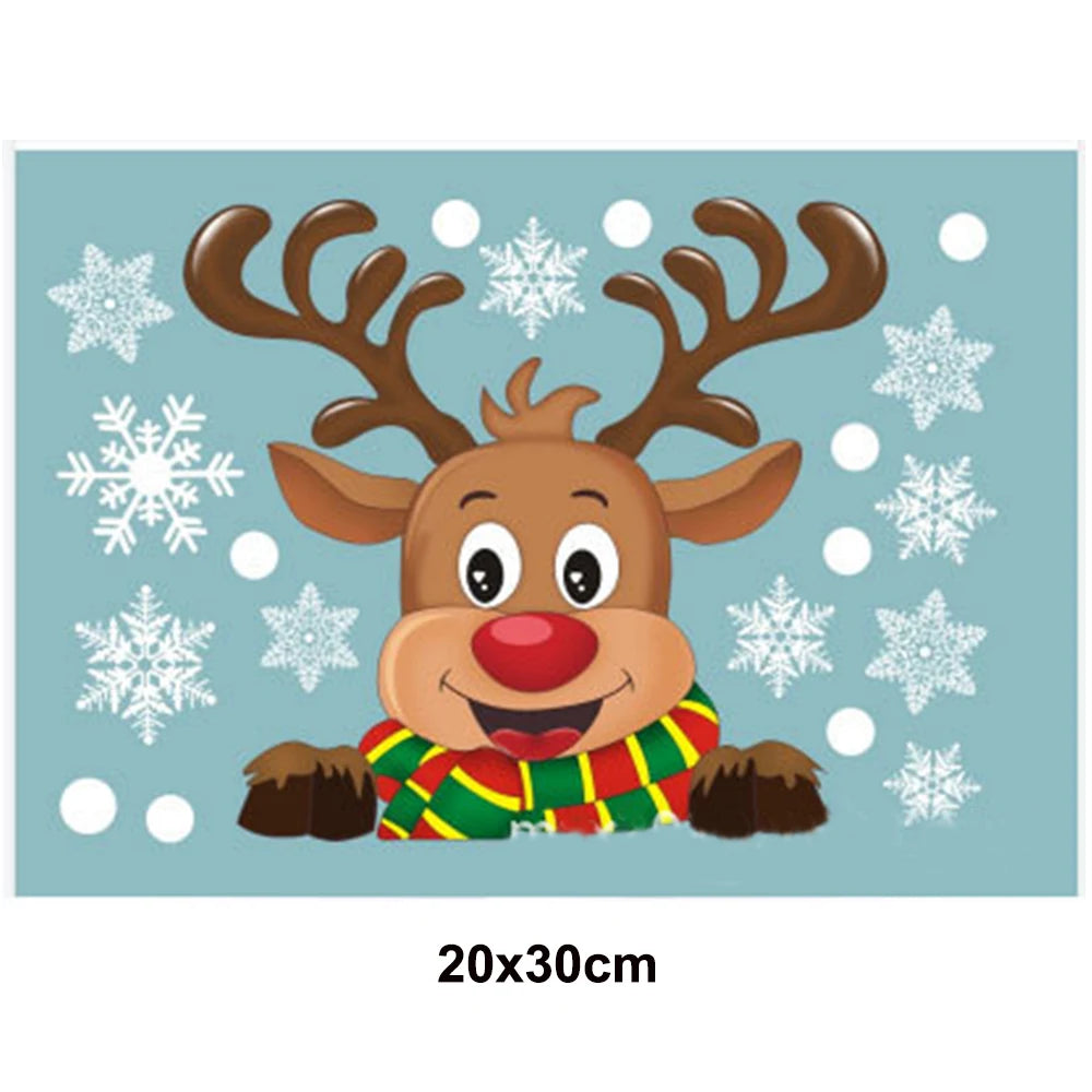 Santa & Reindeer Christmas Window Clings