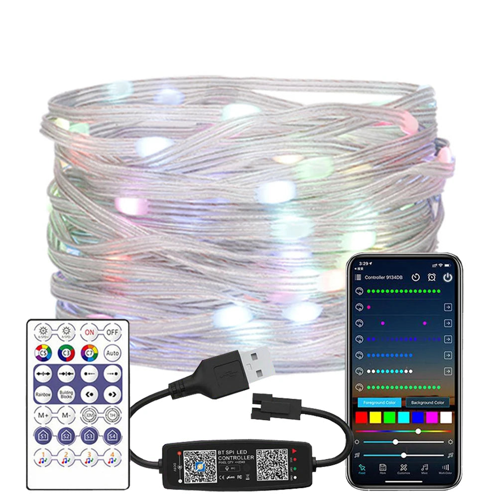 Addressable RGB Christmas LED String Lights